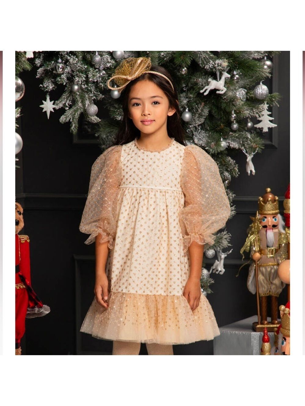 Glittery gold tulle dress
